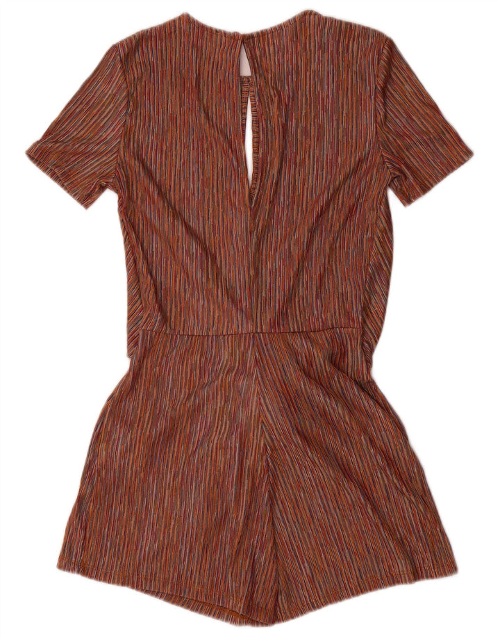 Zara Womens Front Tie Playsuit UK 10 Small Multicoloured Striped