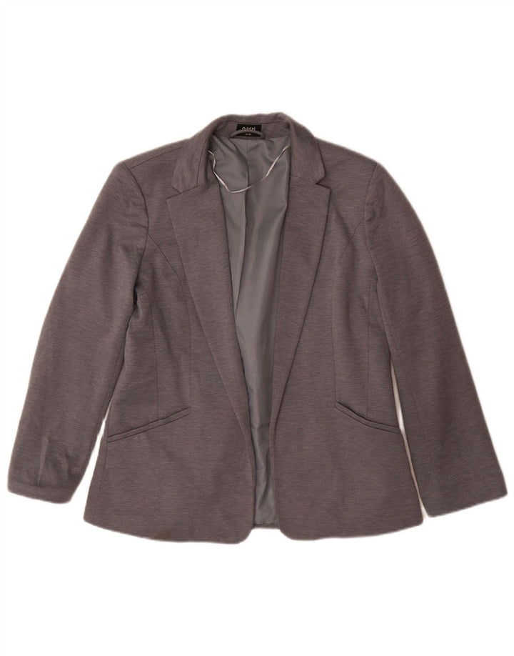 Oasis Womens Open Blazer Jacket UK 12 Medium Grey Polyester