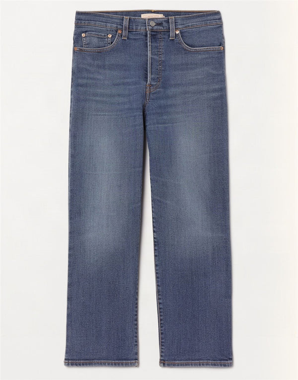 Levi's Womens Ribcage Straight Jeans W27 L29 Blue Cotton