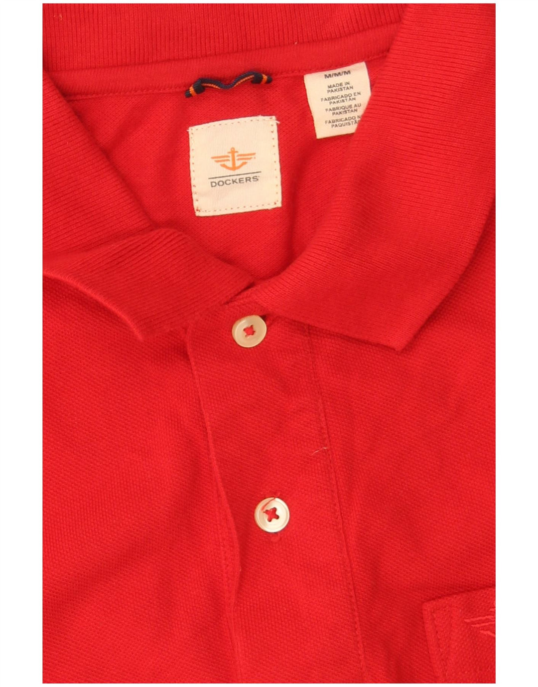 Dockers Mens Polo Shirt Medium Red Cotton