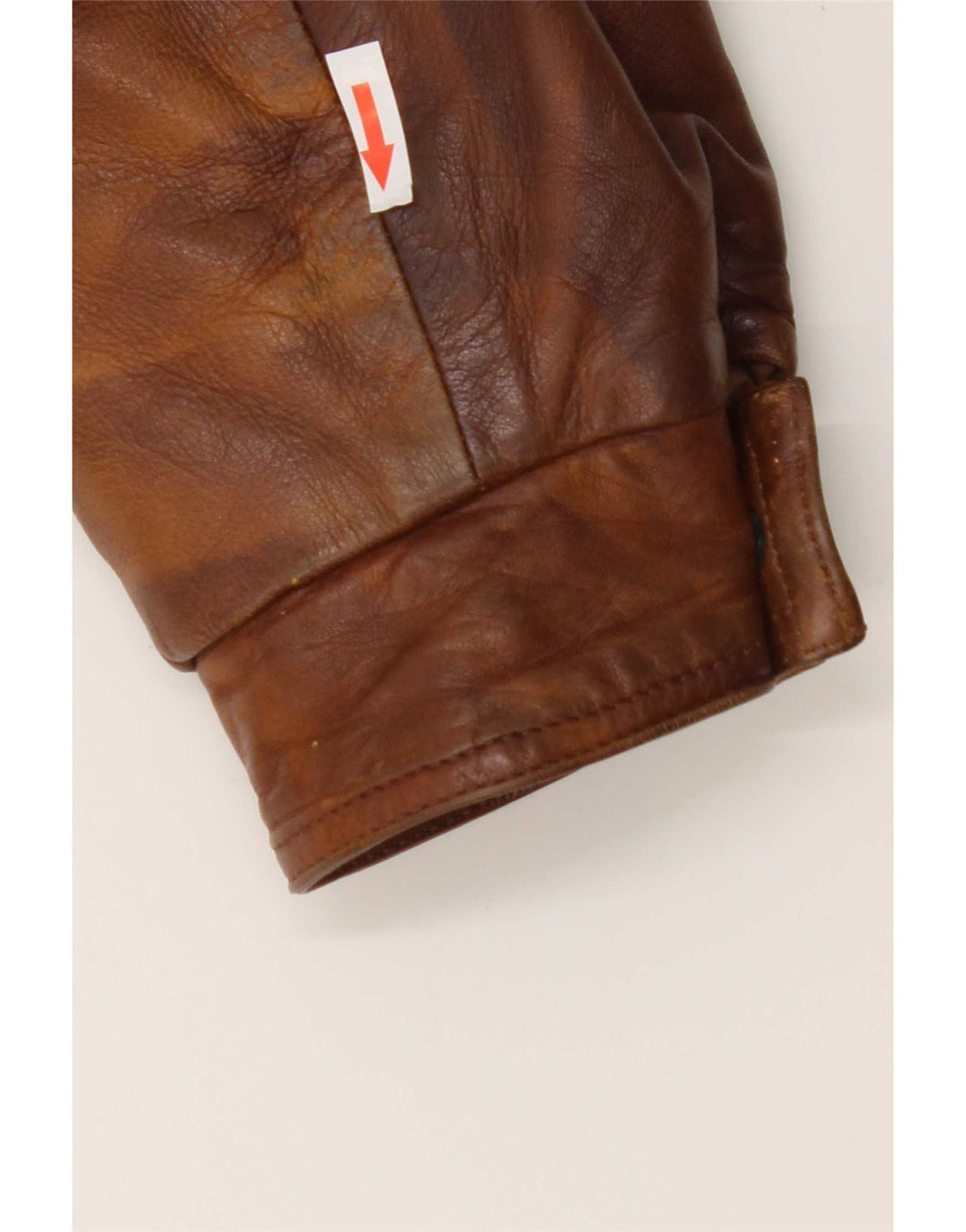 Vintage Mens Military Leather Jacket UK 44 2XL Brown Leather
