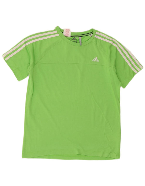 Adidas Boys T-Shirt Top 13-14 Years Green Cotton Sports
