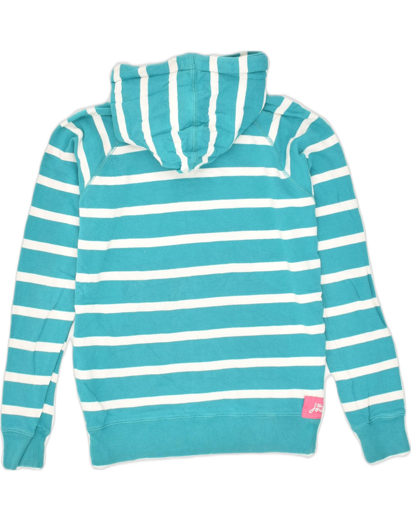 JOULES Womens Hoodie Jumper UK 10 Small  Blue Striped Cotton | Vintage Joules | Thrift | Second-Hand Joules | Used Clothing | Messina Hembry 