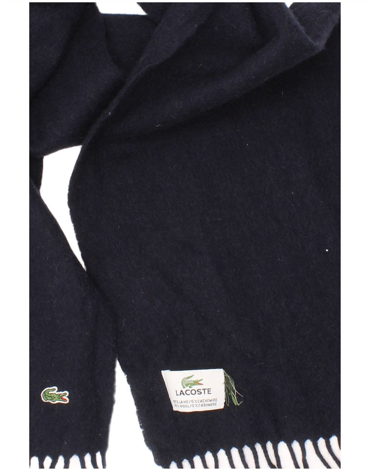 Lacoste Mens Rectangle Scarf One Size Navy Blue Wool Classic
