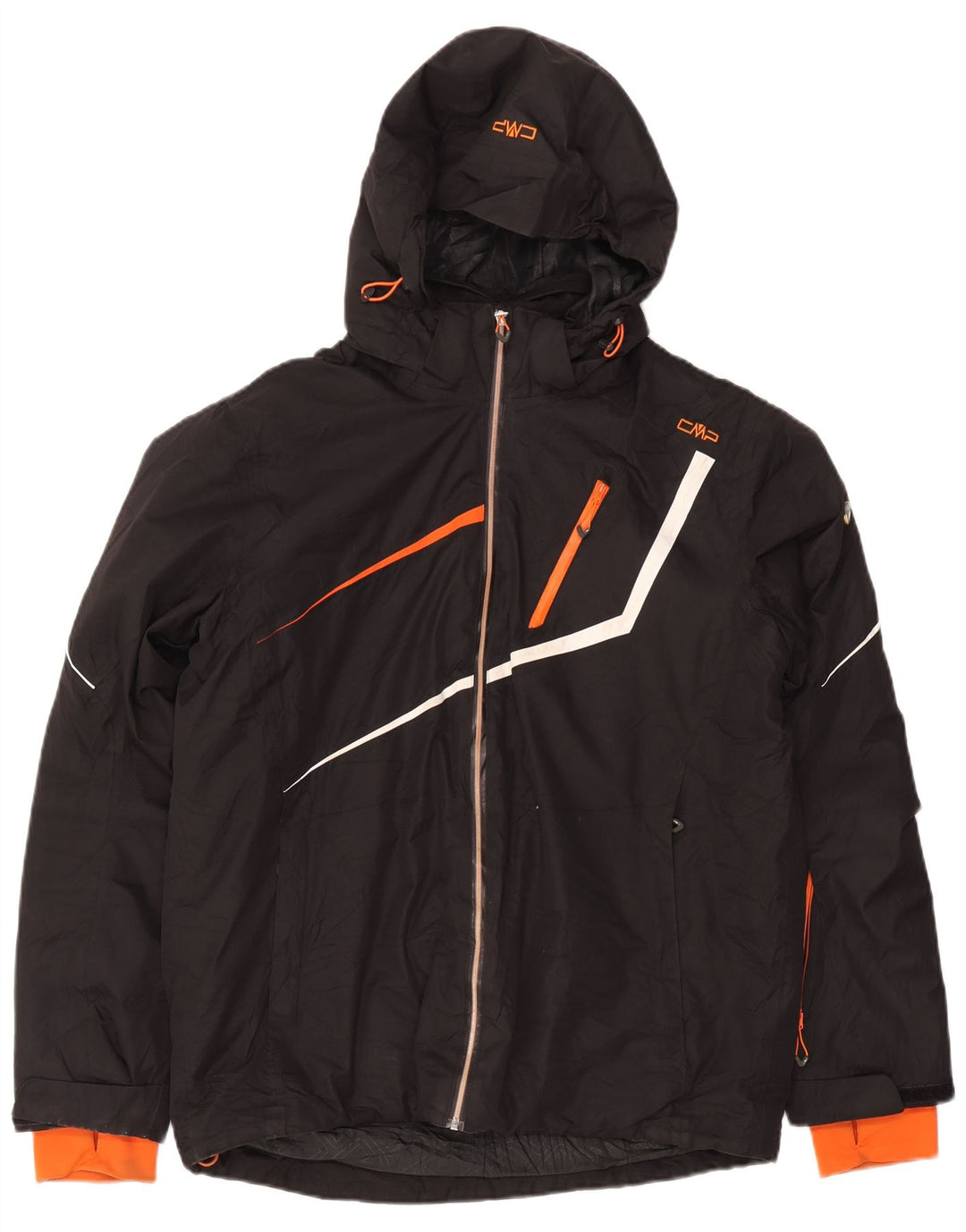 CMP Mens Hooded Ski Jacket IT 54 2XL Black Colourblock Polyester Sports