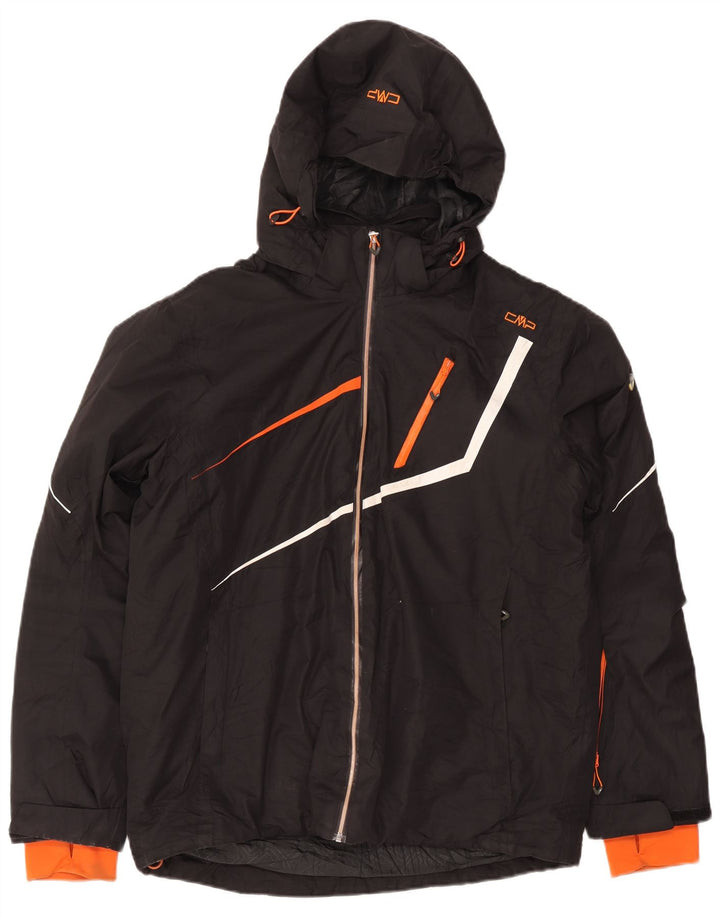 CMP Mens Hooded Ski Jacket IT 54 2XL Black Colourblock Polyester Sports