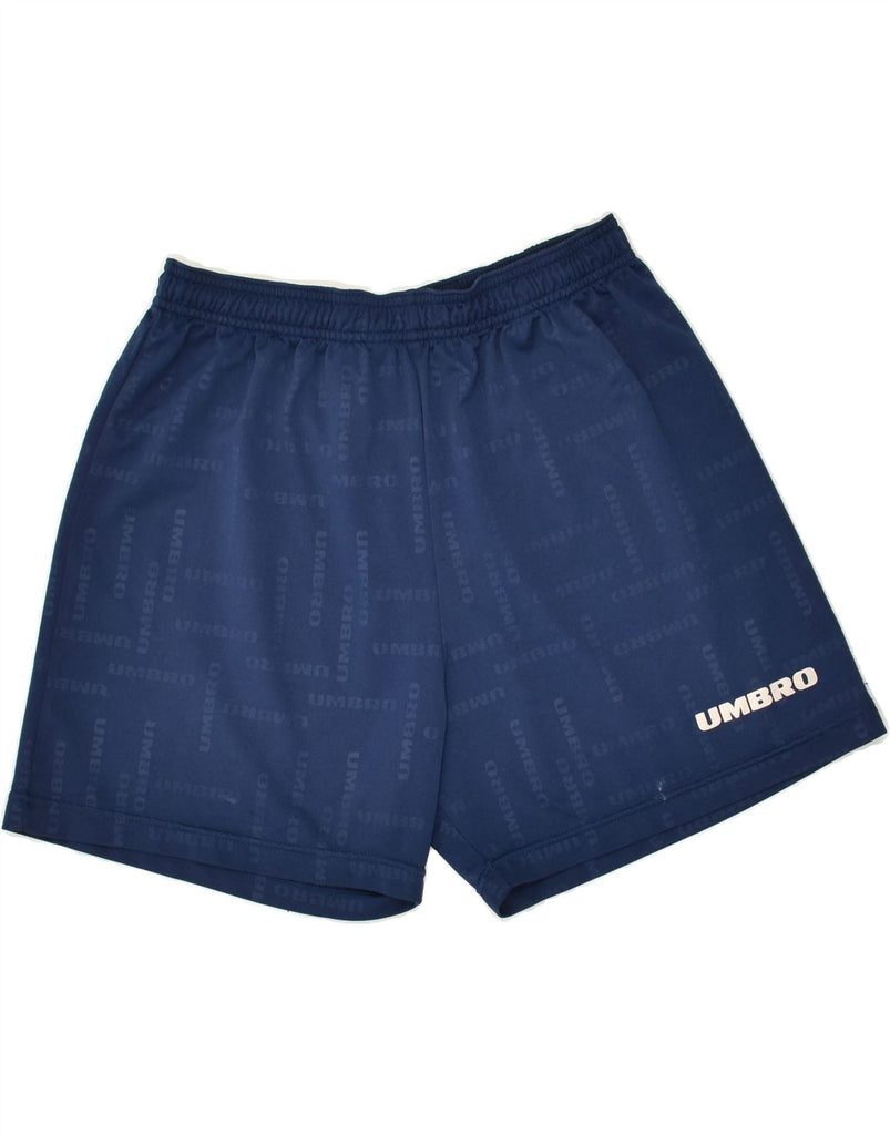 UMBRO Mens Graphic Sport Shorts Large Navy Blue Polyester | Vintage Umbro | Thrift | Second-Hand Umbro | Used Clothing | Messina Hembry 