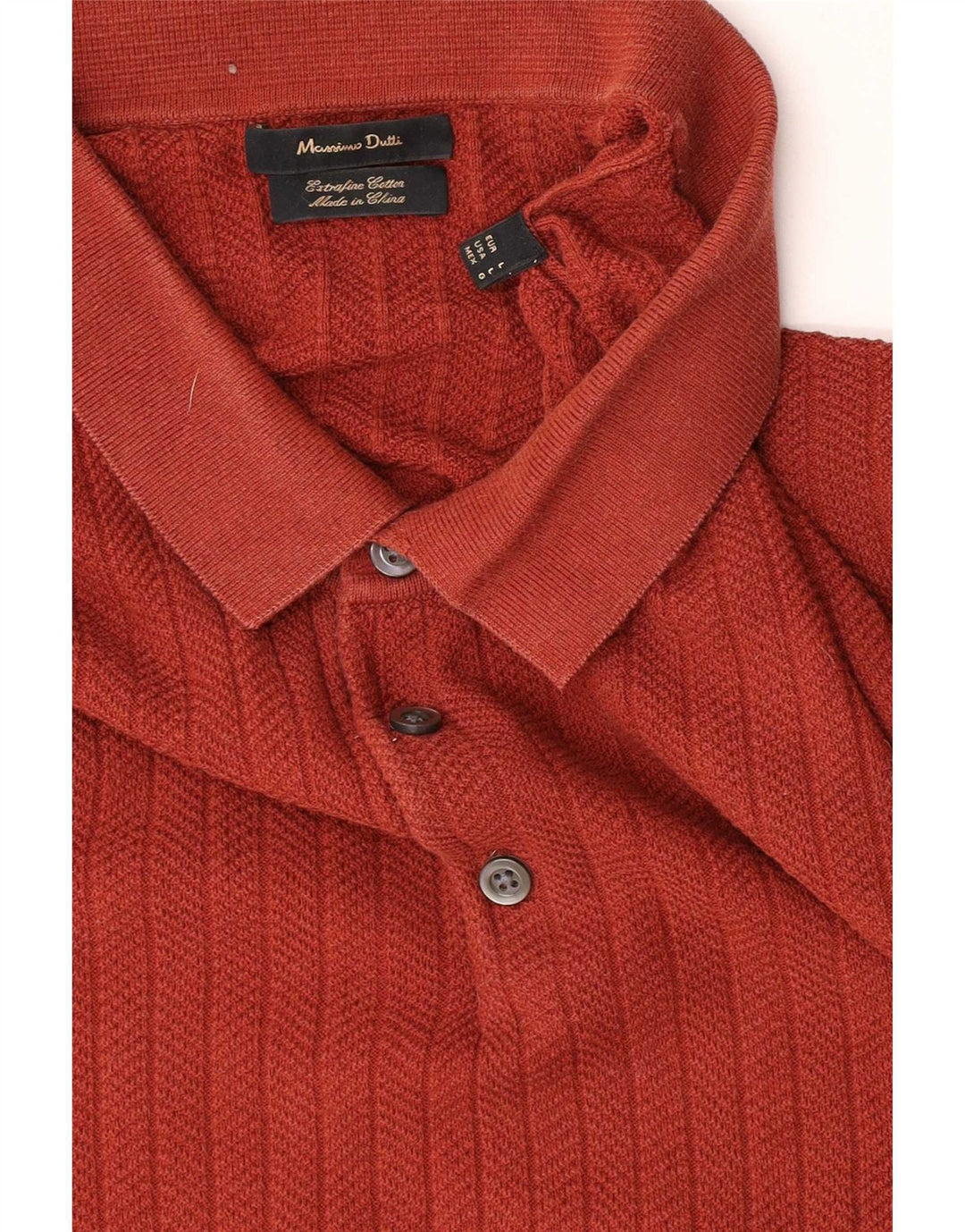 Massimo Dutti Mens Polo Shirt Large Red