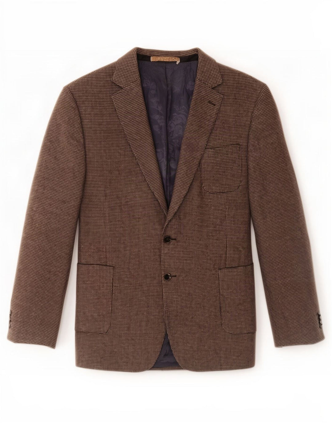 Marks & Spencer Mens Longline Blazer Jacket UK 44 XL Brown Houndstooth