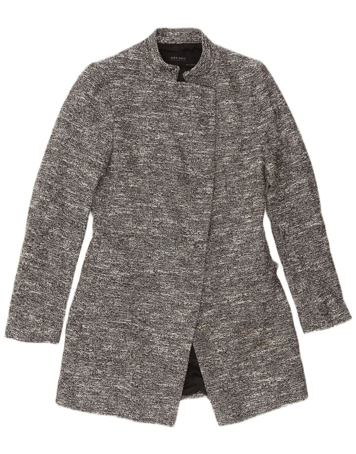 ZARA Womens Overcoat UK 10 Small Grey Flecked