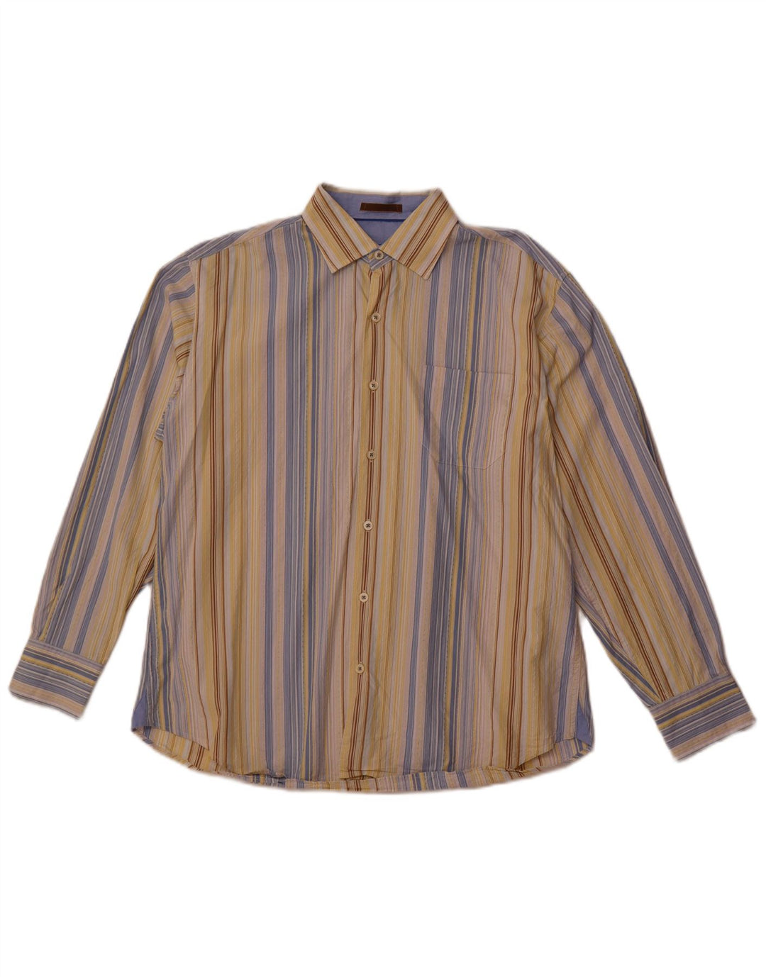 Tommy Bahama Mens Shirt Large Yellow Striped Cotton