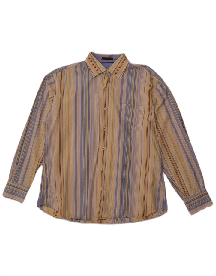 Tommy Bahama Mens Shirt Large Yellow Striped Cotton