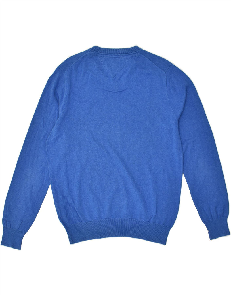 TOMMY HILFIGER Mens V-Neck Jumper Sweater Small Blue | Vintage Tommy Hilfiger | Thrift | Second-Hand Tommy Hilfiger | Used Clothing | Messina Hembry 