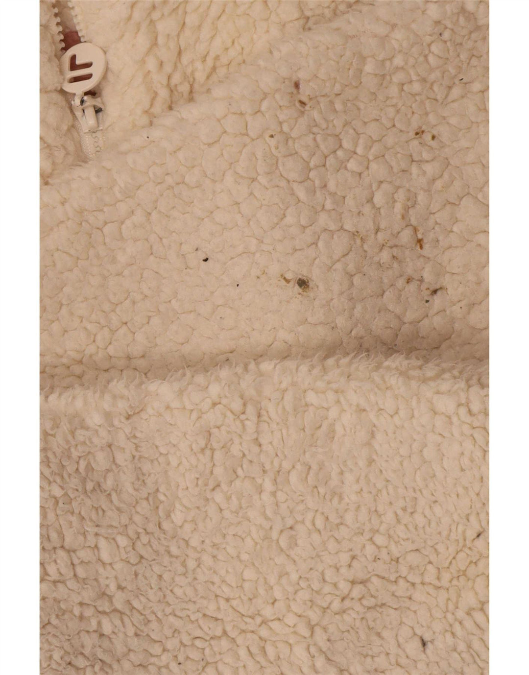 Fila Womens Oversized Fleece Jacket UK 10 Small Off White Colourblock