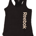 REEBOK Womens Graphic Vest Top UK 10 Small Grey Polyester