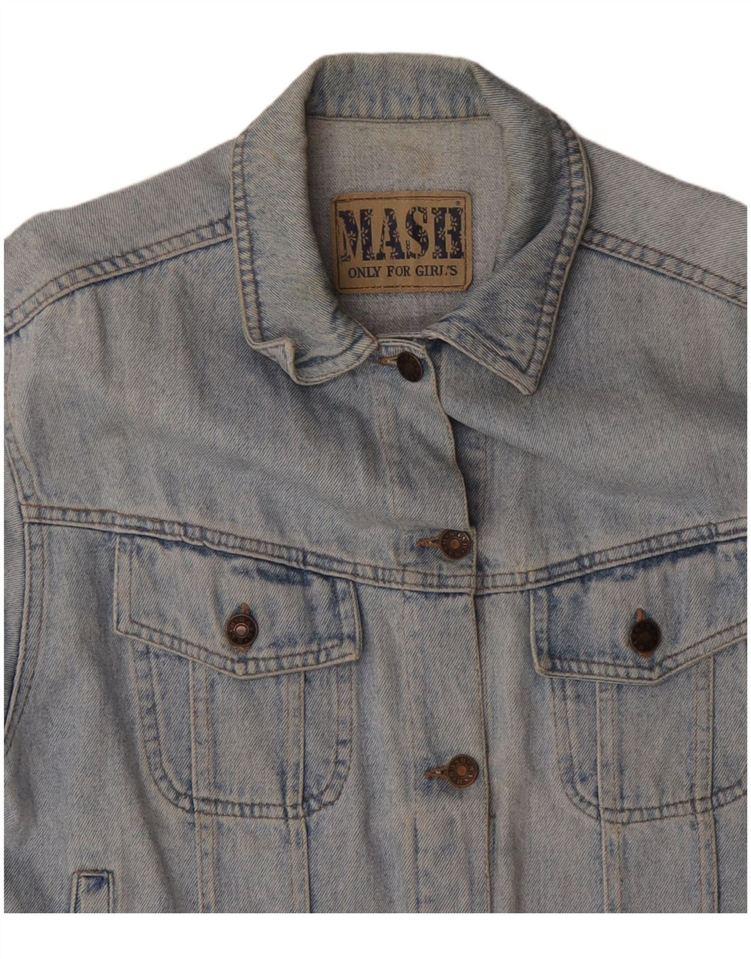 Mash Girls Denim Jacket 14-15 Years Blue Cotton