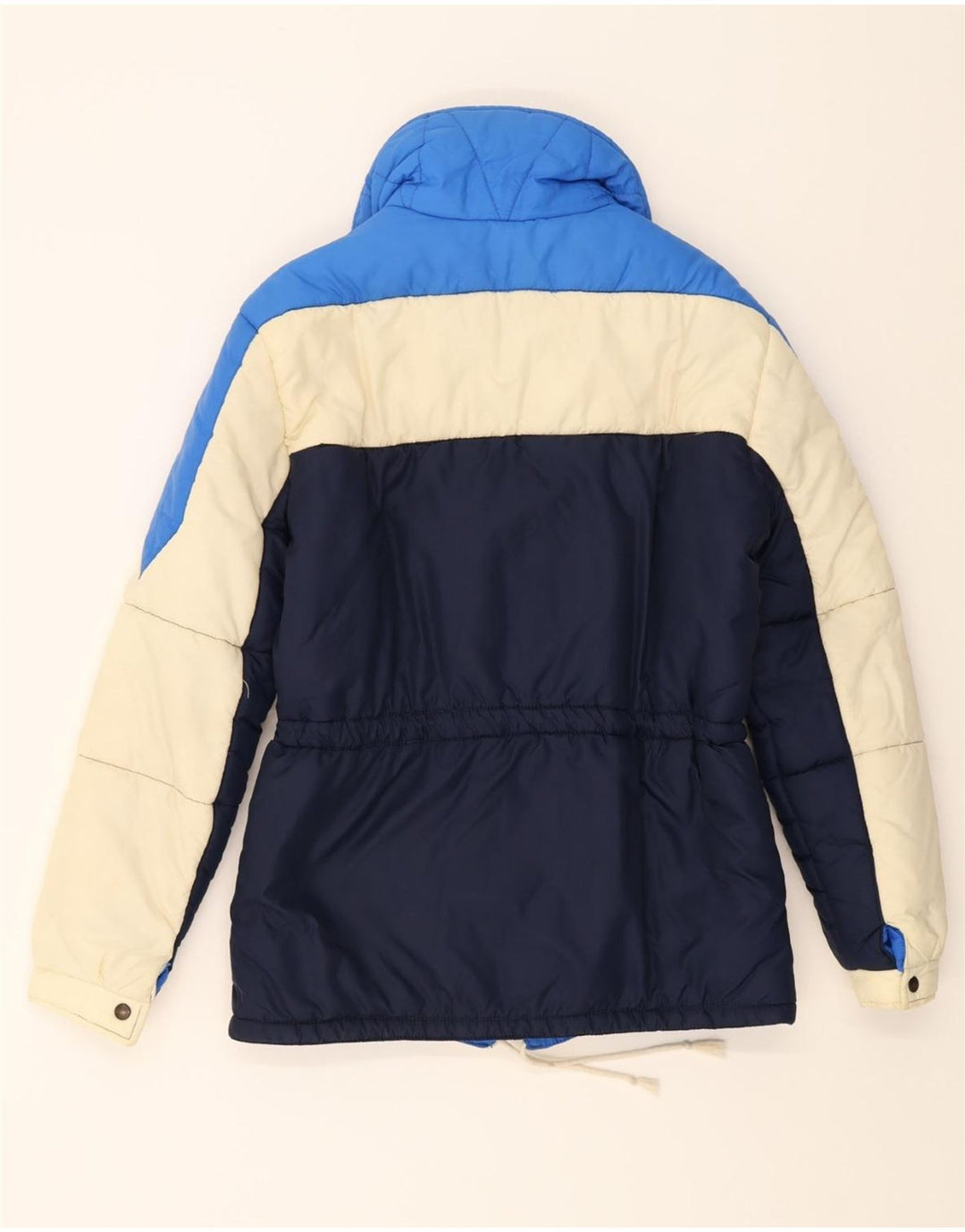 VINTAGE Womens Padded Jacket IT 44 Medium Blue Colourblock Polyester Vintage Vintage and Second-Hand Vintage from Messina Hembry 