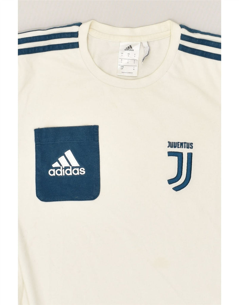 ADIDAS Mens Juventus Graphic T-Shirt Top Small Off White Cotton | Vintage Adidas | Thrift | Second-Hand Adidas | Used Clothing | Messina Hembry 