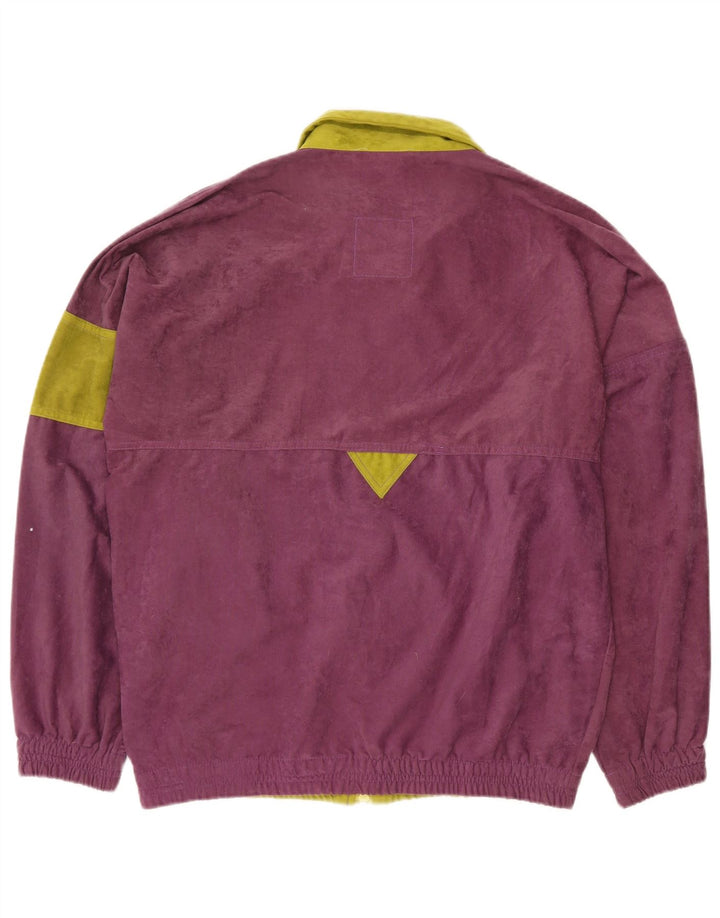 GREAT ESCAPES Mens Tracksuit Top Jacket IT 52 Large Purple Colourblock