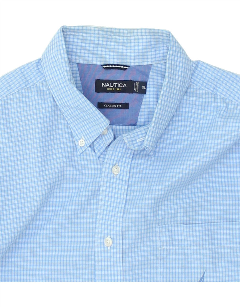 NAUTICA Mens Classic Fit Shirt XL Blue Check Cotton | Vintage Nautica | Thrift | Second-Hand Nautica | Used Clothing | Messina Hembry 