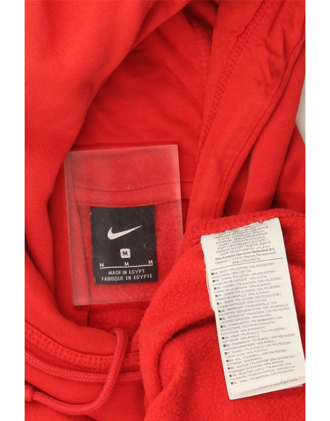 Nike Mens Hoodie Jumper Medium Red Cotton
