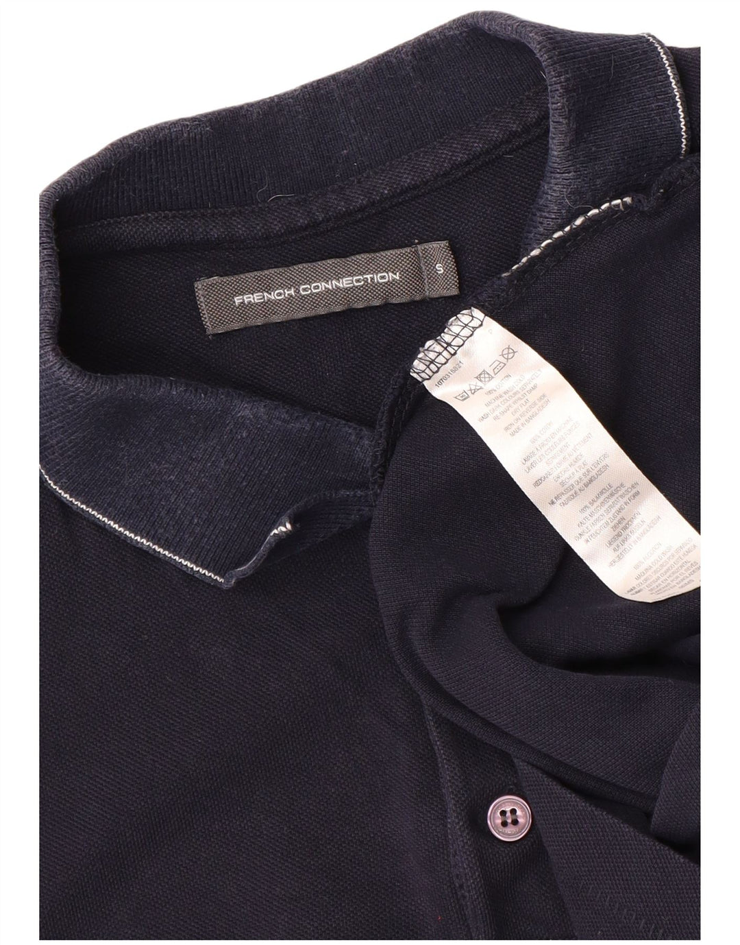 FRENCH CONNECTION Mens Polo Shirt Small Navy Blue Cotton