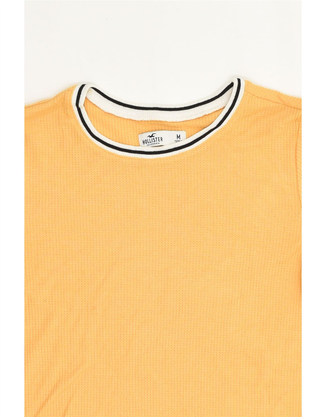 HOLLISTER Womens Crop Top UK 12 Medium Yellow Polyester | Vintage Hollister | Thrift | Second-Hand Hollister | Used Clothing | Messina Hembry 