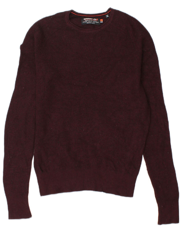 Superdry Womens Boat Neck Jumper Sweater UK 12 Medium Brown Viscose
