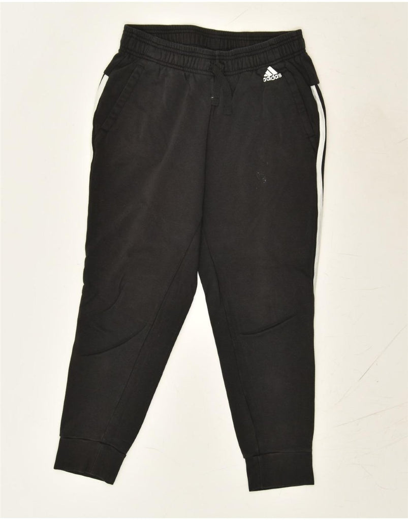 ADIDAS Womens Tracksuit Trousers Joggers UK 12/14 Medium Black Cotton | Vintage Adidas | Thrift | Second-Hand Adidas | Used Clothing | Messina Hembry 