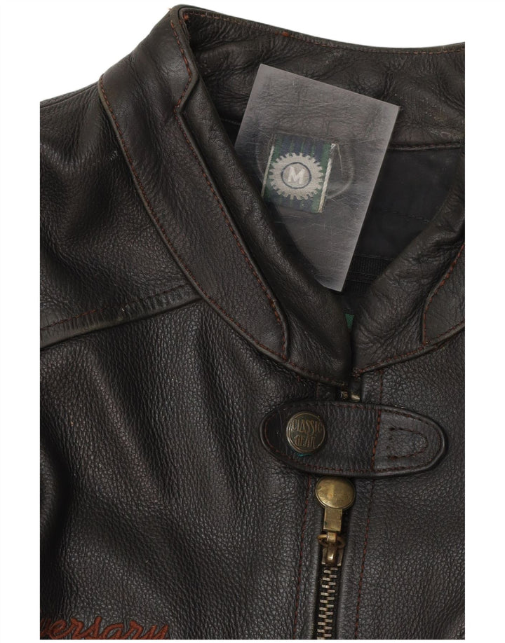 Classic Gear Mens Leather Racer Jacket UK 38 Medium Black Leather
