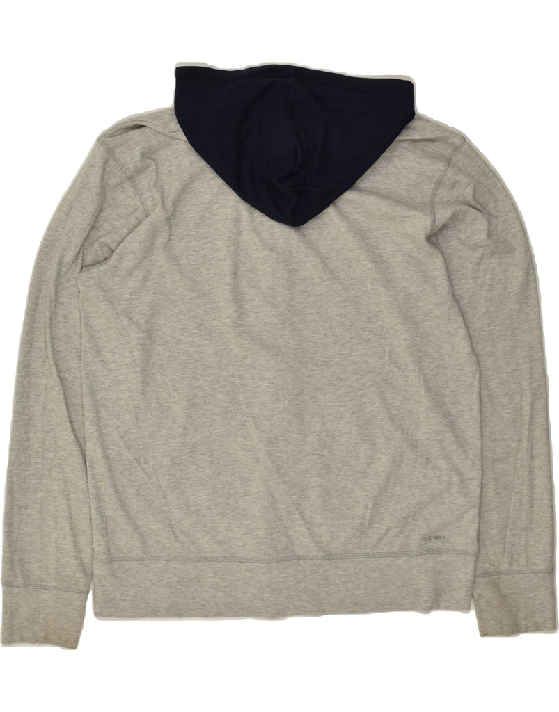 REEBOK Mens Graphic Zip Hoodie Sweater Large Grey Colourblock Cotton | Vintage Reebok | Thrift | Second-Hand Reebok | Used Clothing | Messina Hembry 