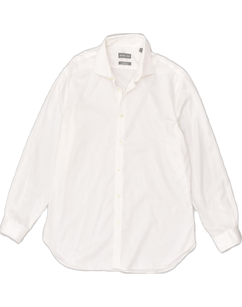 MICHAEL KORS Mens Slim Fit Shirt Size 16 1/2 Large White Cotton | Vintage Michael Kors | Thrift | Second-Hand Michael Kors | Used Clothing | Messina Hembry 