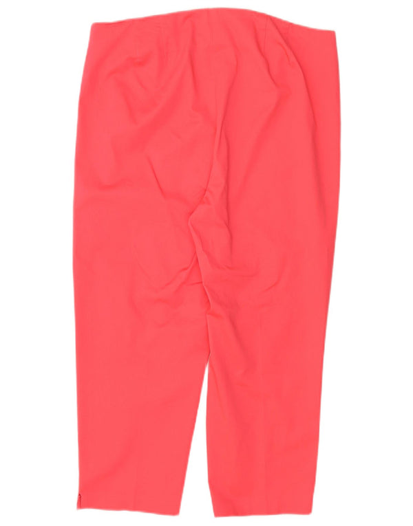 Marks & Spencer Womens Capri Trousers UK 14 Large W34 L22 Pink Cotton