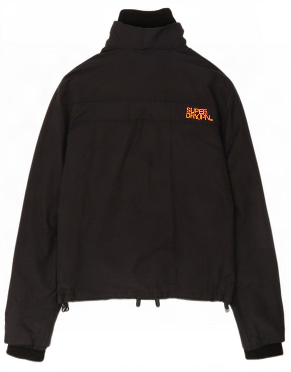 Superdry Mens Graphic Rain Jacket UK 38 Medium Black Nylon
