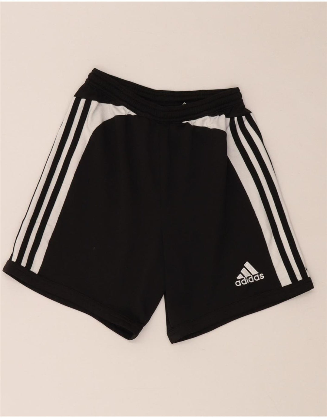 ADIDAS Boys Sport Shorts 12-13 Years Black Colourblock Polyester