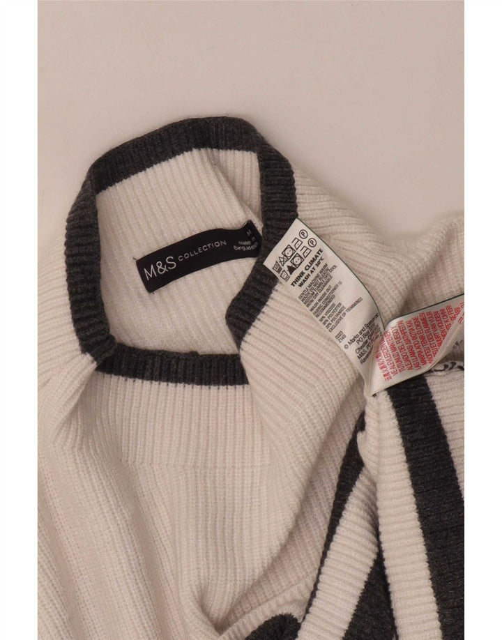Marks & Spencer Womens Turtle Neck Jumper Sweater UK 14 Medium White