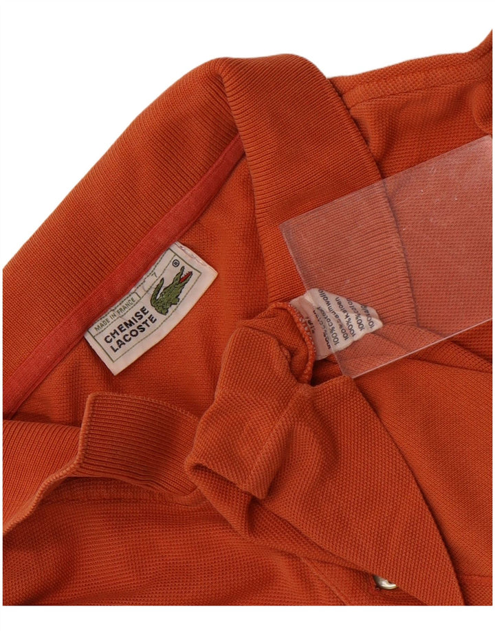 Lacoste Mens Polo Shirt Size 7 2XL Orange Cotton