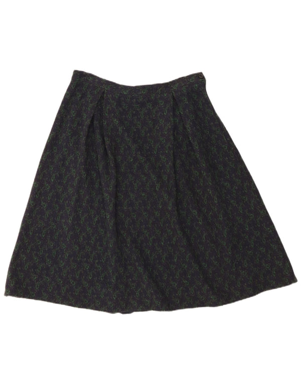 Vintage Womens A-Line Skirt W28 Medium  Navy Blue Paisley