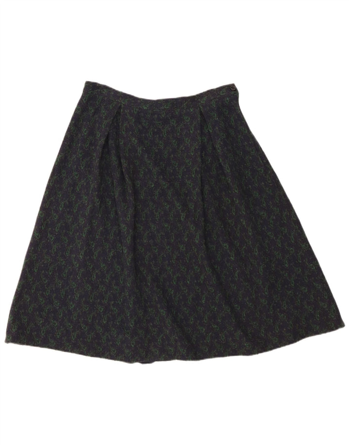 Vintage Womens A-Line Skirt W28 Medium  Navy Blue Paisley