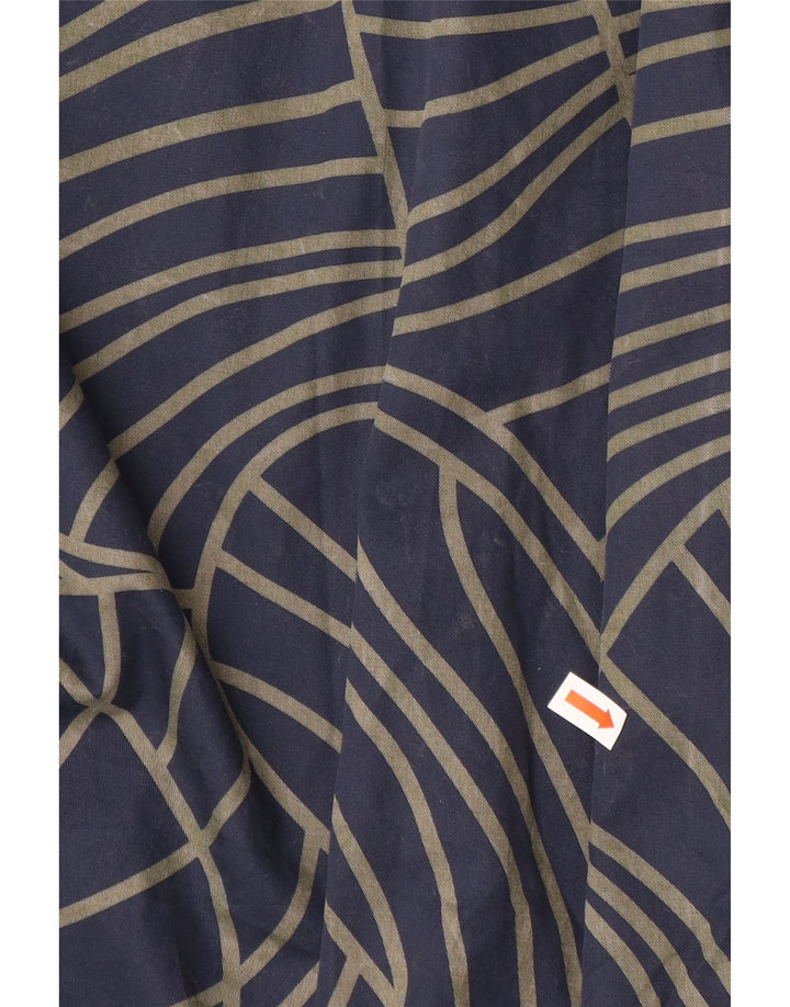 COS Womens Asymmetrical Dress EU 42 Large Navy Blue Geometric Cotton