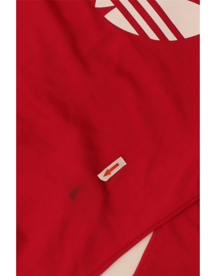 Adidas Girls Graphic Tracksuit Top Jacket 11-12 Years Red Polyester