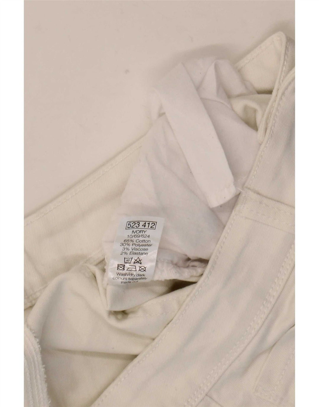 M&Co Womens Denim Skirt UK 10 Small W30 White Cotton