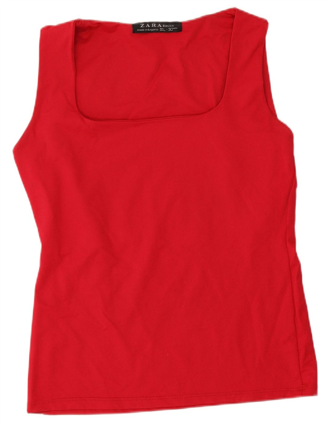 Zara Womens Vest Top UK 14 Large Red Polyamide