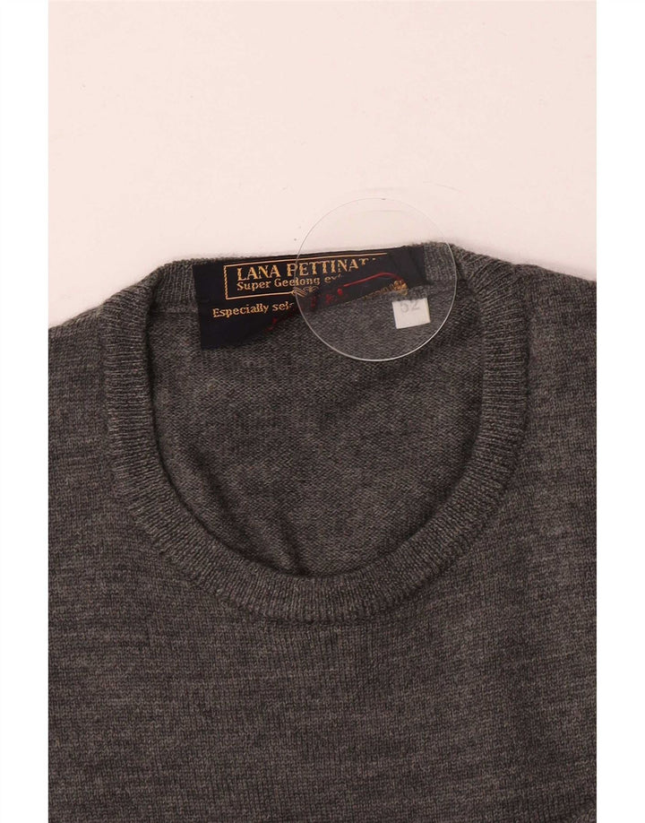 Rodrigo Mens Crew Neck Jumper Sweater IT 52 Large Grey Virgin Wool