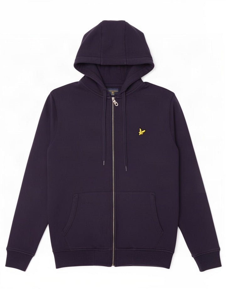 Lyle & Scott Mens Zip Hoodie Sweater Small Navy Blue Cotton