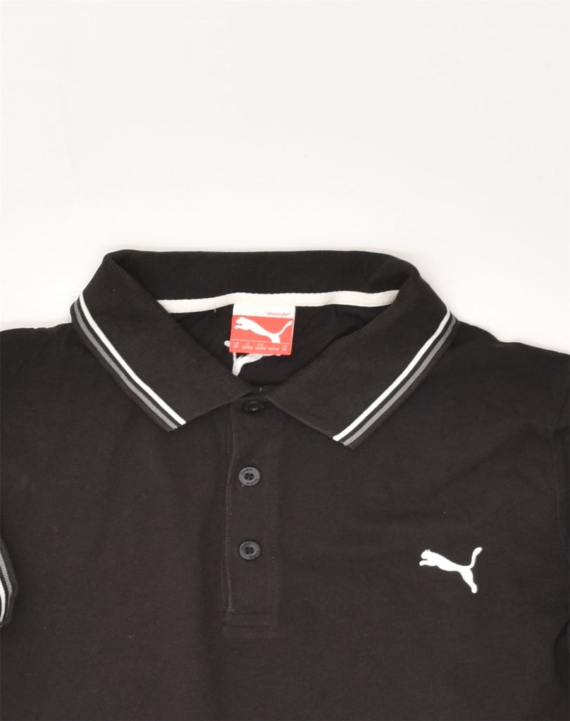 PUMA Mens Polo Shirt Medium Black Cotton | Vintage Puma | Thrift | Second-Hand Puma | Used Clothing | Messina Hembry 