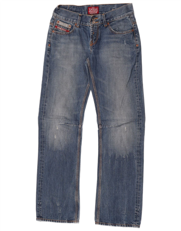 Superdry Mens Straight Jeans W28 L33 Blue Cotton