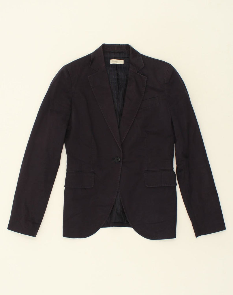 MASSIMO DUTTI Womens 1 Button Blazer Jacket UK 12 Medium Navy Blue | Vintage Massimo Dutti | Thrift | Second-Hand Massimo Dutti | Used Clothing | Messina Hembry 