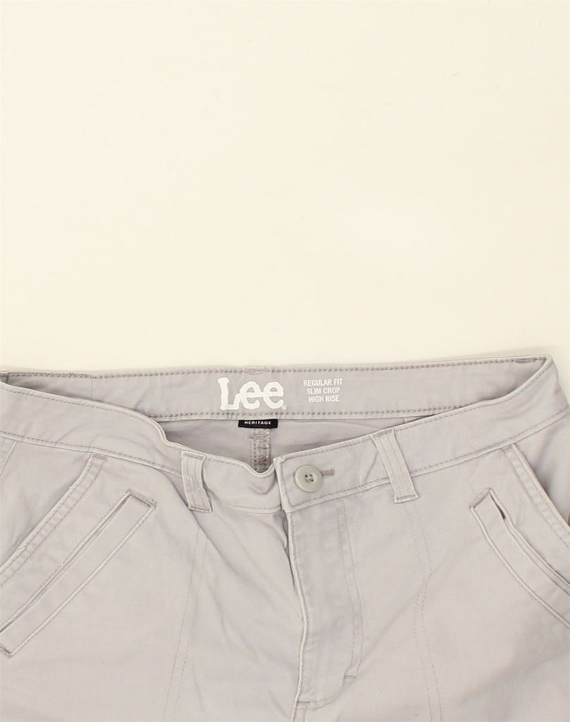 LEE Womens Heritage Regular Fit Cropped Trousers W30 L24  Grey Cotton | Vintage Lee | Thrift | Second-Hand Lee | Used Clothing | Messina Hembry 