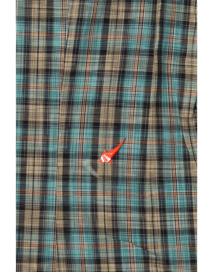 Hugo Boss Mens Short Sleeve Shirt XL Blue Check Cotton